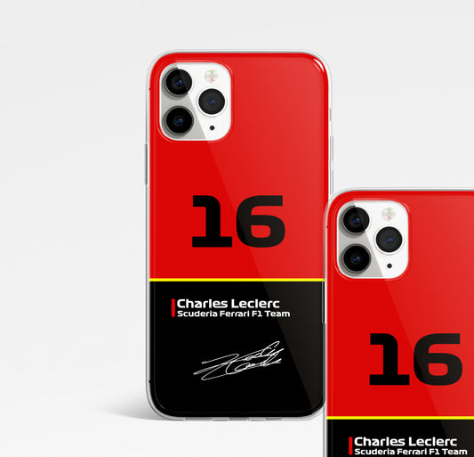 Charles Leclerc 16 Formula 1 Phone case. Iphone, Samsung, Huawei.
