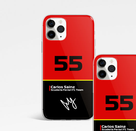 Carlos Sainz 55 Formula 1 Phone case. Iphone, Samsung, Huawei.