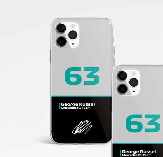 George Russel 63 Mercedes Formula 1 Phone case. Iphone, Samsung, Huawei.